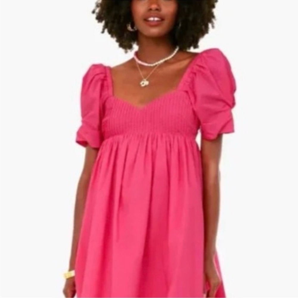 Pink Puff-Sleeve Mini Dress - Women